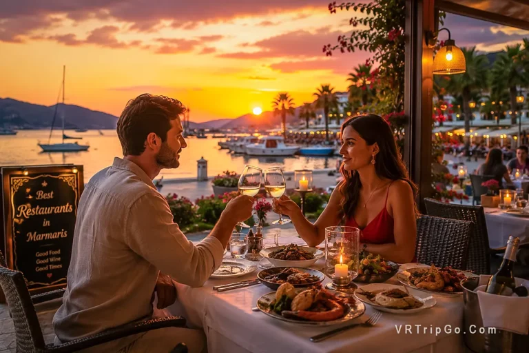 Best Restaurants in Marmaris romantic seaside dinner with sunset and marina view