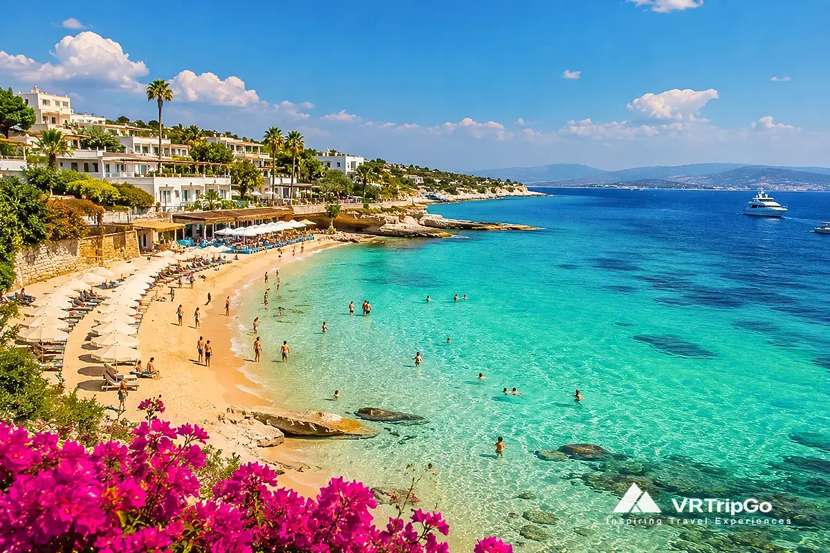 Best Beaches in Cesme turquoise sea and luxury summer coastline view