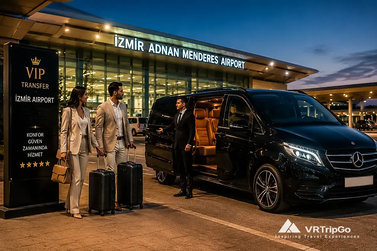 Izmir Airport to Cesme Transfer luxury VIP airport pickup with private chauffeur and Mercedes van