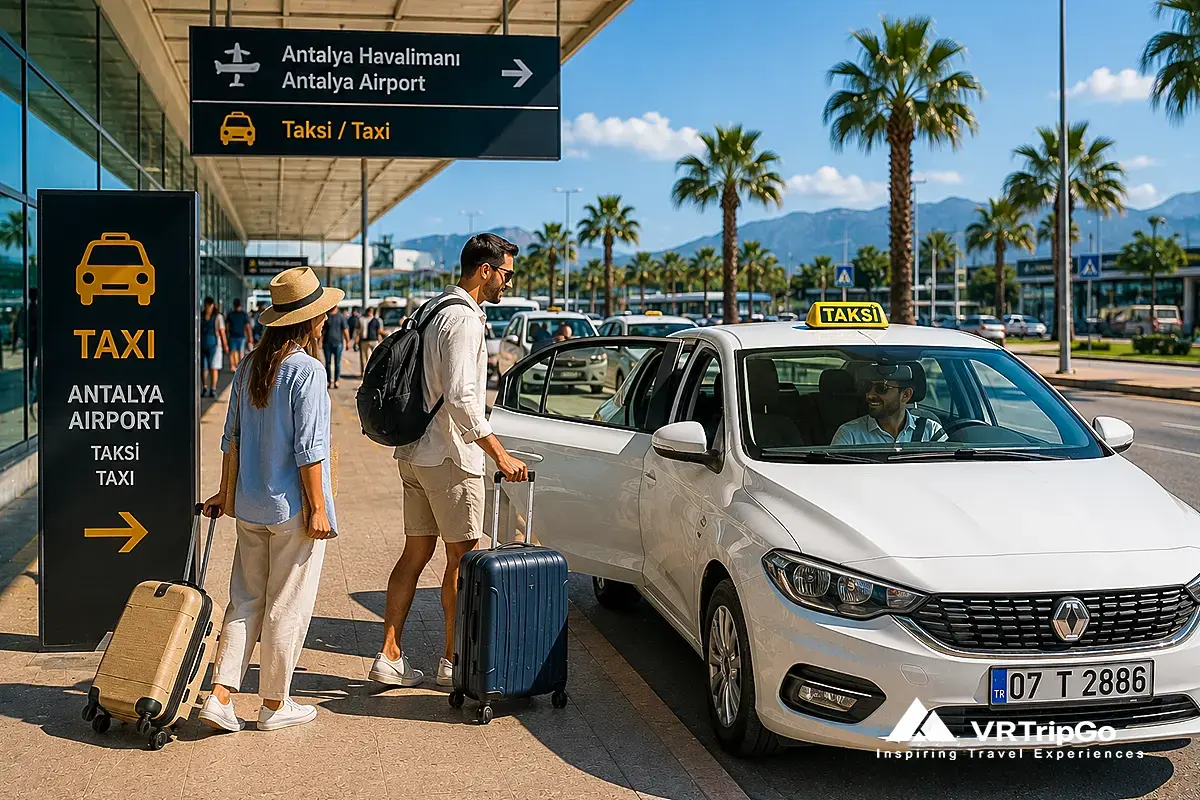 Taxi from Antalya Airport to Kemer with travelers and airport transportation service