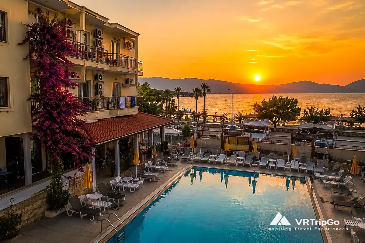 Cheap Hotels in Marmaris affordable beachfront hotel with pool and sunset sea view