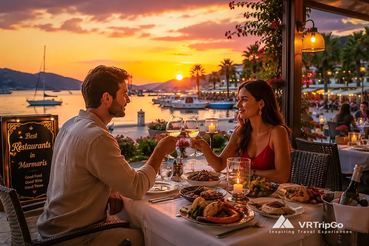 Best Restaurants in Marmaris romantic seaside dinner with sunset and marina view