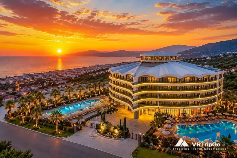 Best Hotels in Kusadasi luxury sunset resort with sea view pools and modern coastal architecture in Turkey