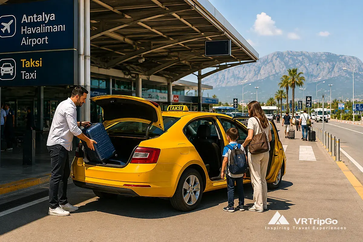 Taxi from Antalya Airport to Alanya with travelers and airport transportation service