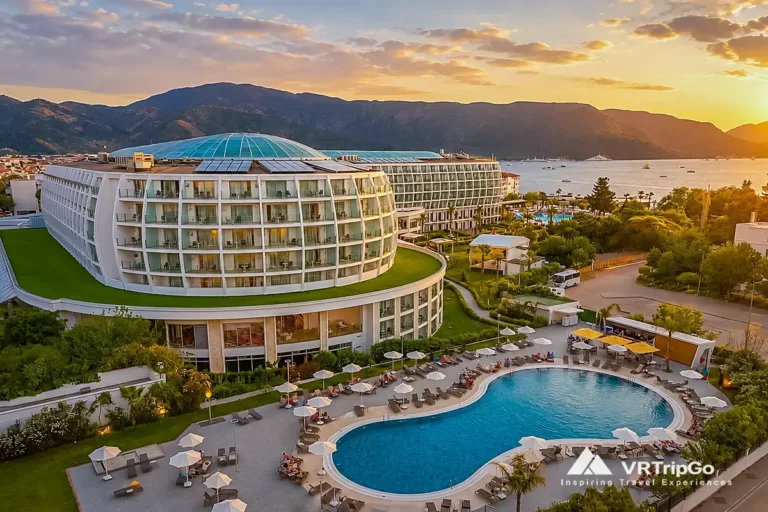 luxury hotels in Marmaris modern seaside resort with pool and sunset bay view