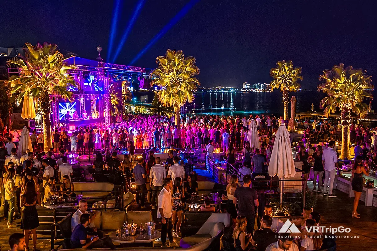 Nightlife in Belek luxury beach club party with DJs and seaside nightlife in Turkey
