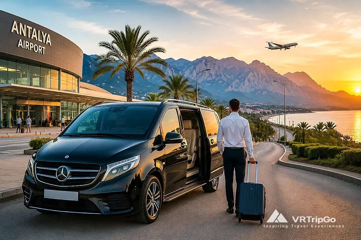 Kemer Travel Guide airport transfer with luxury shuttle and sunset coastal road in Turkey