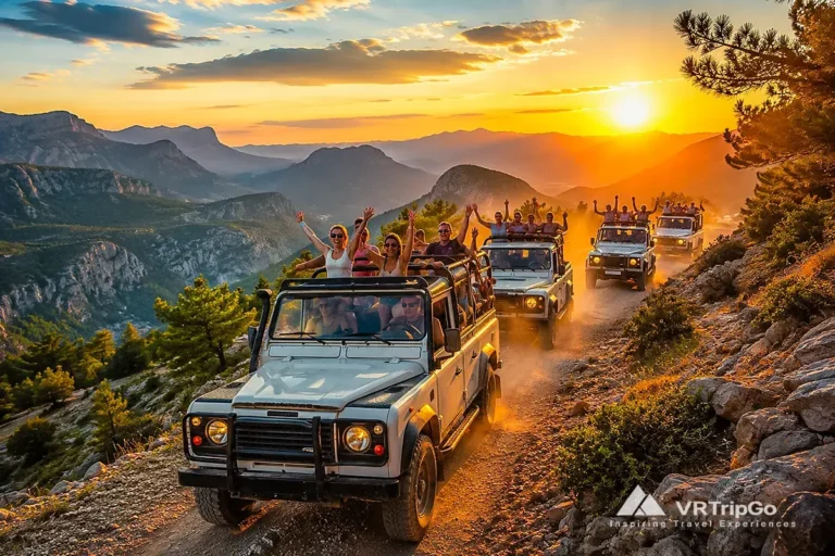 Best Excursions in Antalya featuring an exciting Jeep Safari through the Taurus Mountains, breathtaking sunset views, and unforgettable outdoor adventure experiences in Turkey's Mediterranean region