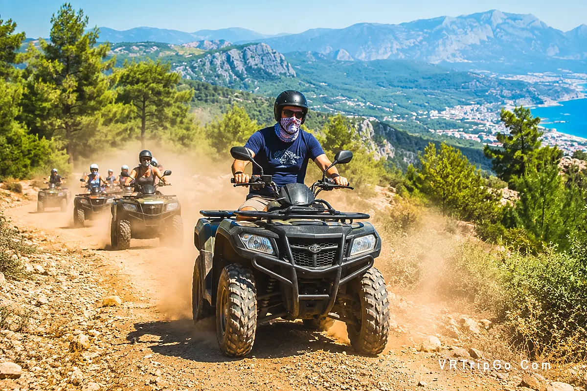 Quad Safari from Kemer with thrilling off-road trails, scenic Taurus Mountains, and spectacular Mediterranean coastline views.