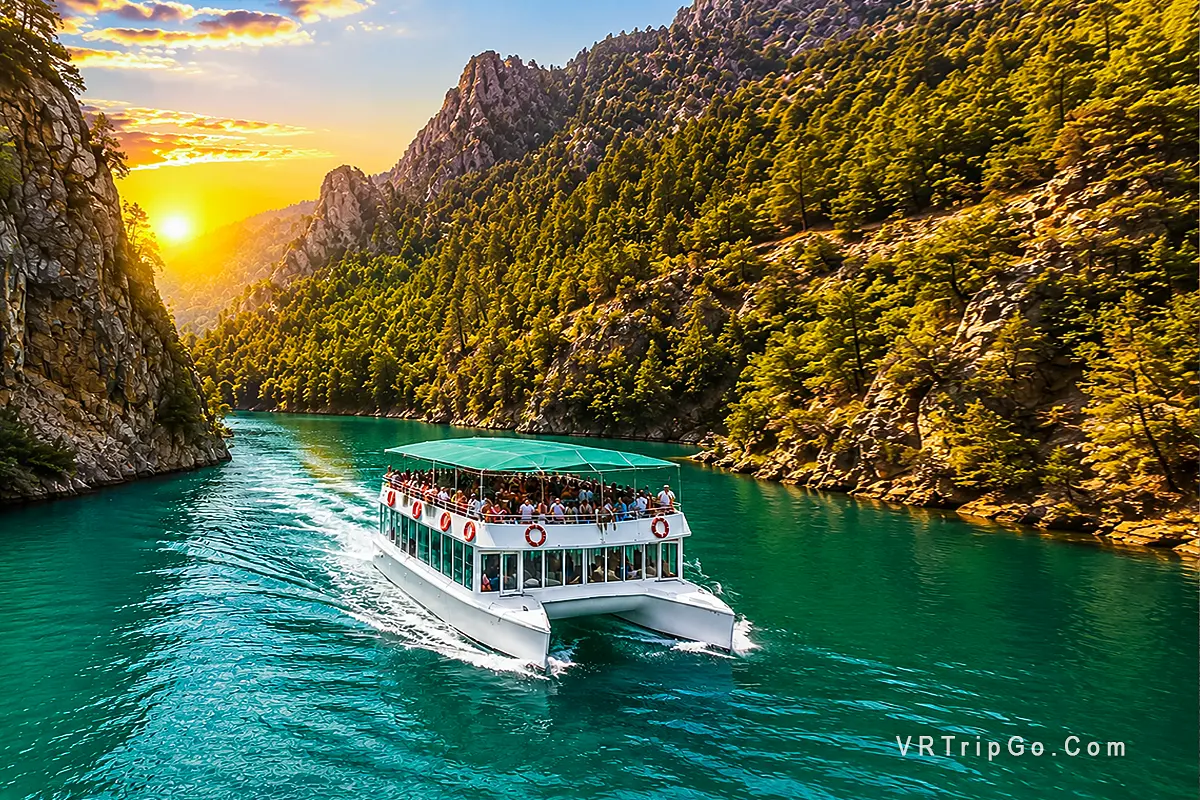 Green Canyon Boat Trip with a scenic boat cruise, emerald-green waters, and breathtaking canyon landscapes surrounded by the Taurus Mountains.