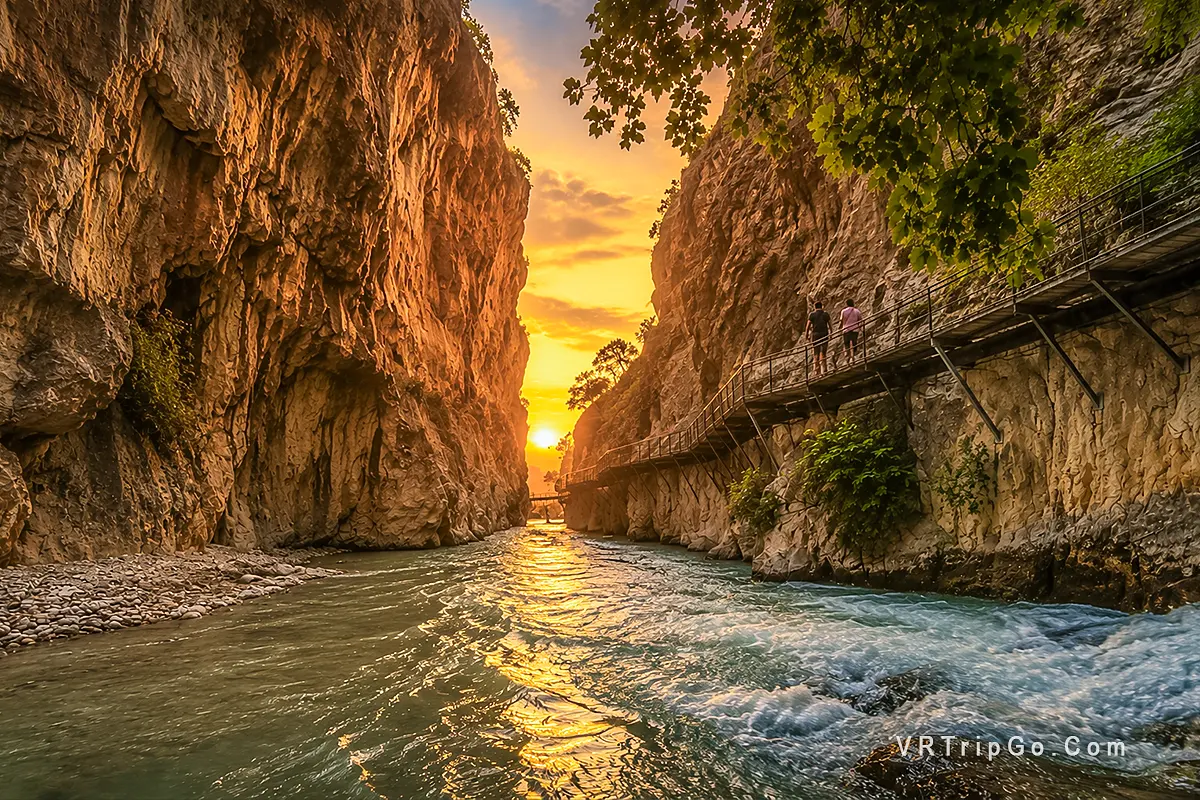 Saklikent Gorge Tour in the famous canyon with river, cliffs, and scenic walking paths