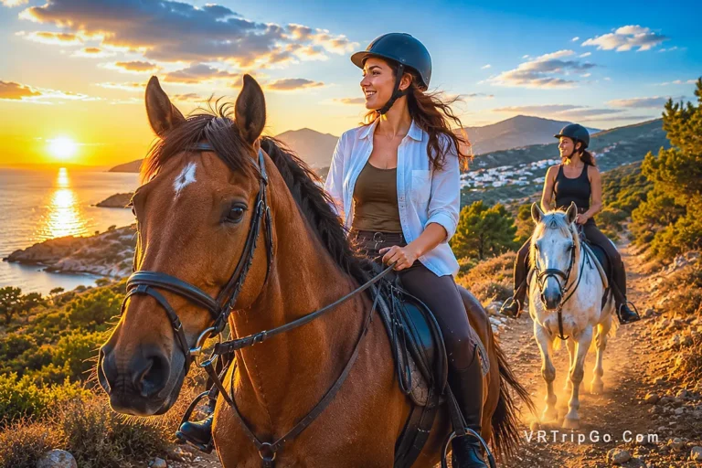 Horse Riding Adventure Along the Turkish Coast at Sunset with Scenic Sea Views and Mountain Trails