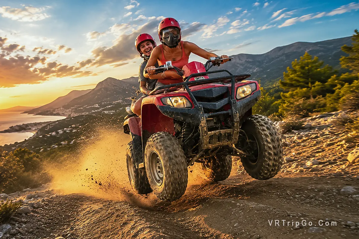 Quad Safari Adventure at Sunset with Off-Road Trails, Mountain Views and Exciting ATV Action