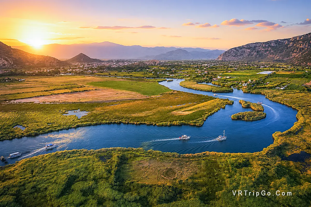 Dalyan Tour and Turtle Beach Across the Beautiful Dalyan River Delta at Sunset
