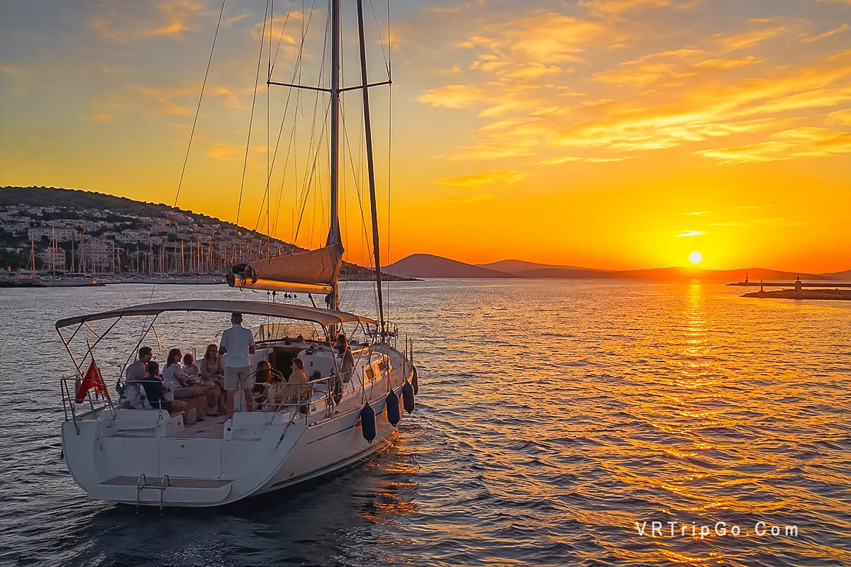 Sunset Cruise in Cesme with Luxury Yacht and Stunning Aegean Sea Sunset Views