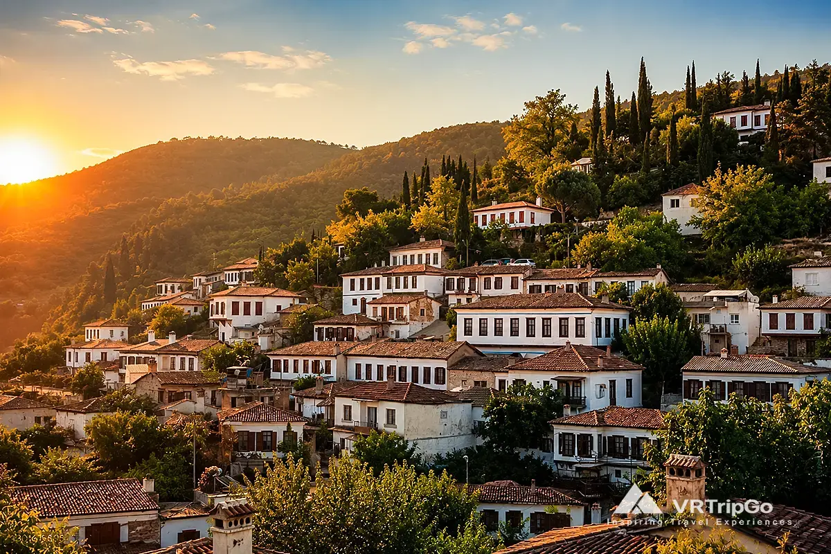 Sirince Village Tour at Sunset with Traditional Houses and Scenic Hillside Views