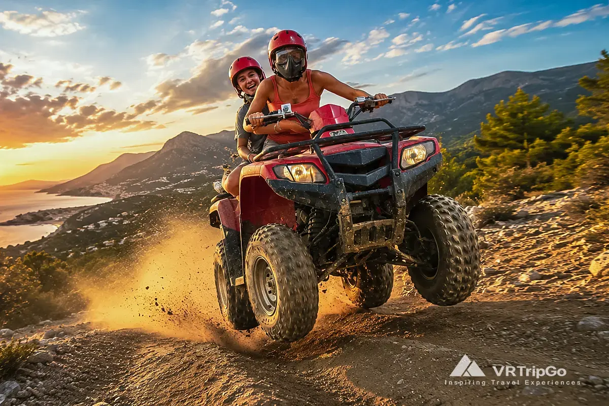 Quad Safari Adventure at Sunset with Off-Road Trails, Mountain Views and Exciting ATV Action