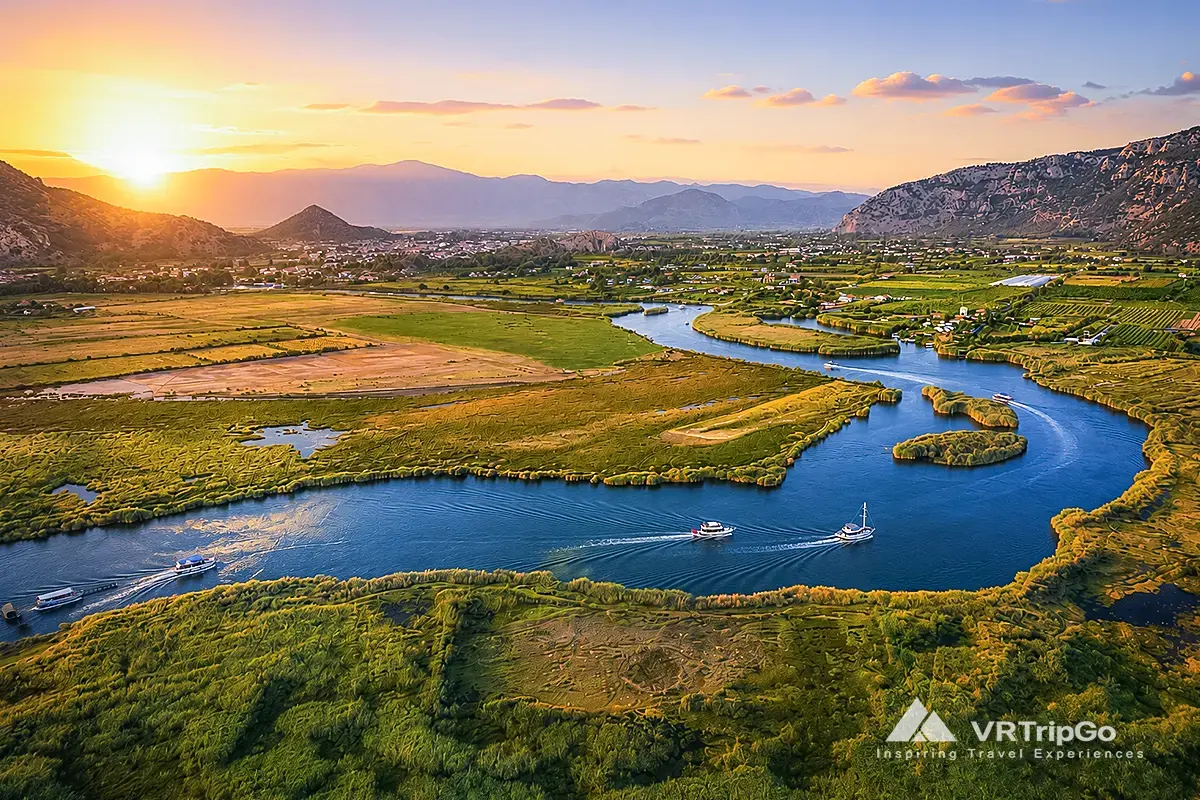 Dalyan Tour and Turtle Beach Across the Beautiful Dalyan River Delta at Sunset