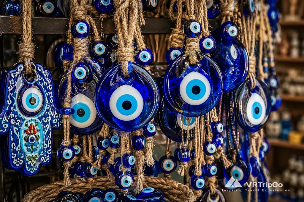 What to Bring Back from Alanya souvenir collection featuring traditional Evil Eye charms, handcrafted Turkish keepsakes, and authentic local gifts