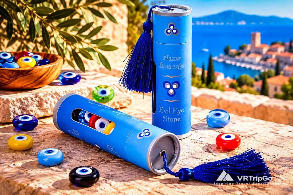 What to Bring Back from Alanya souvenir collection featuring traditional Evil Eye charms, handcrafted Turkish keepsakes, and authentic local gifts